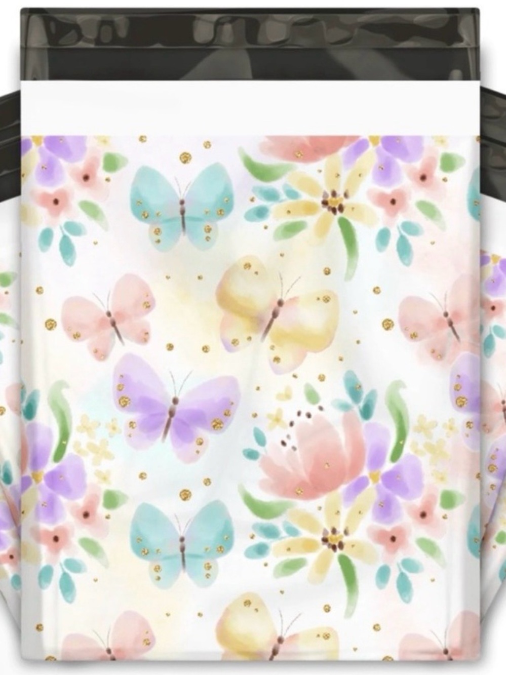 Polymailers: (20) 10x13 Butterfly Floral Multi-Colored